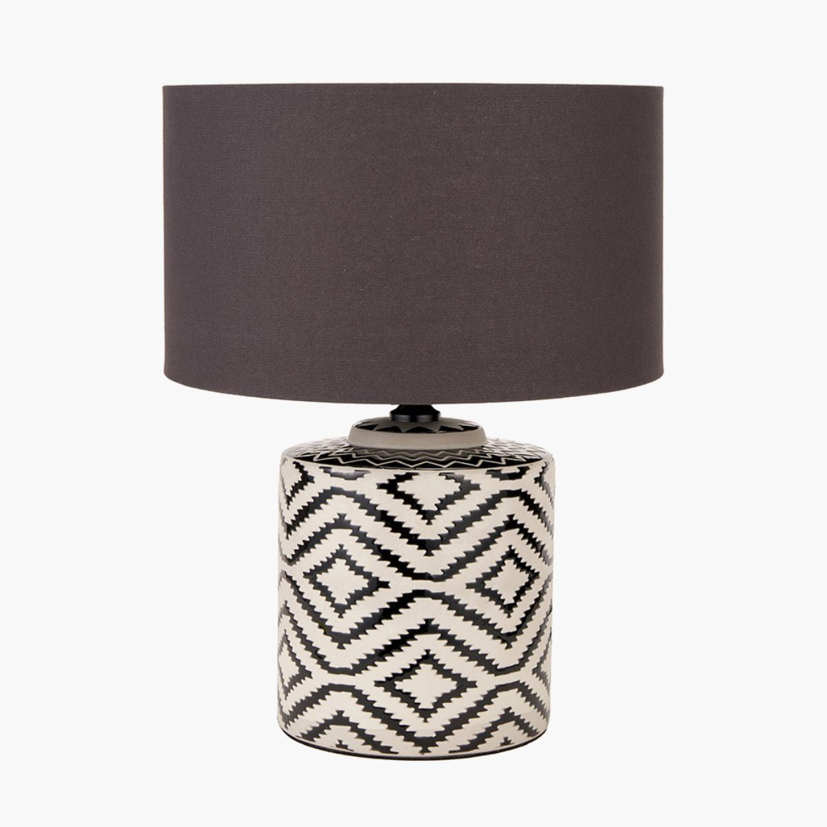 Pacific Lifestyle Chirala Black and White Ikat Ceramic Table Lamp Base