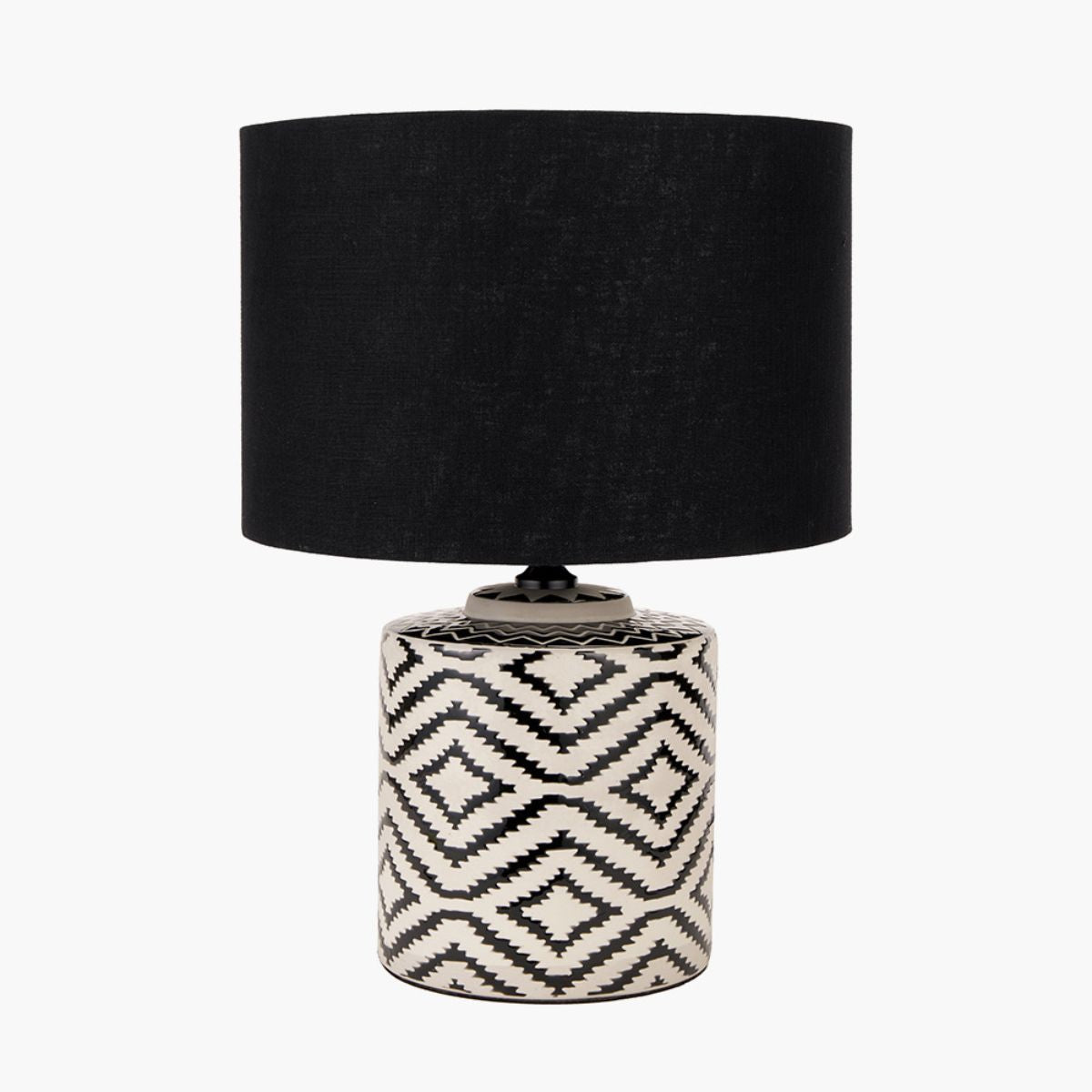 Pacific Lifestyle Chirala Black and White Ikat Ceramic Table Lamp Base