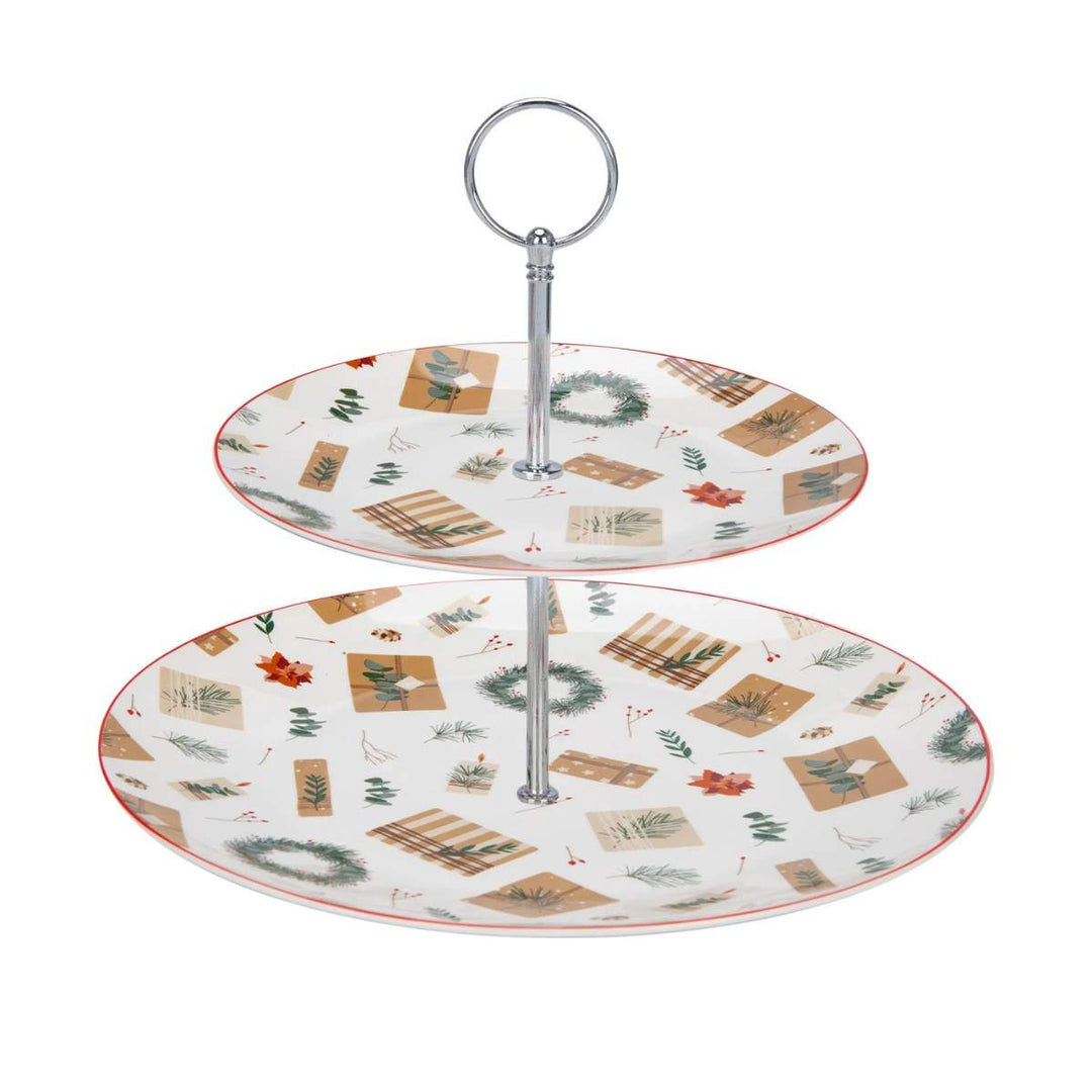 Mindy Brownes Christmas Spirit Two Tier Cake Stand