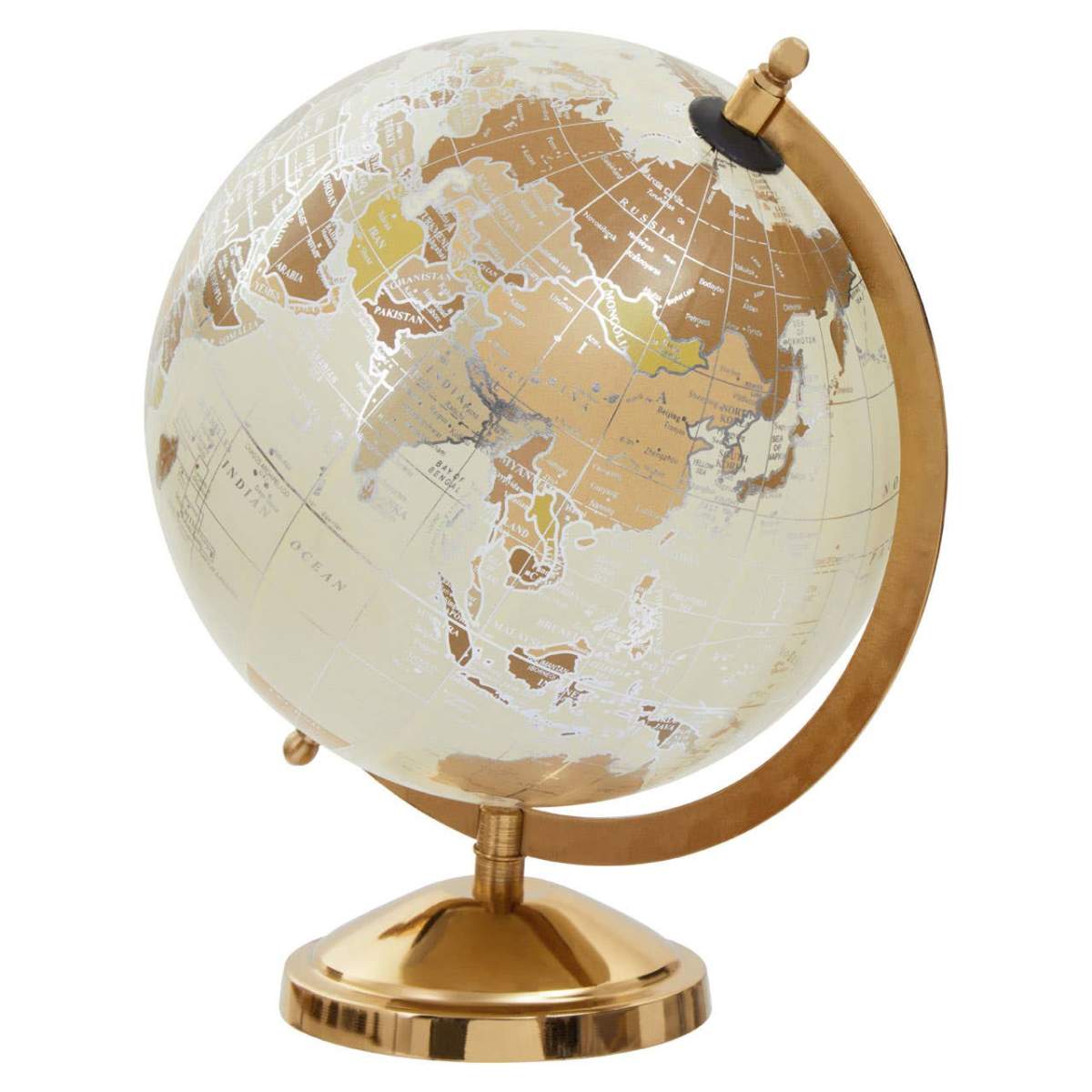 Beaumonde Home Churchill Antique White Globe on Gold Stand