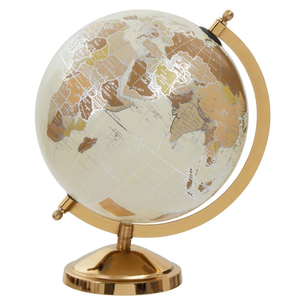 Beaumonde Home Churchill Antique White Globe on Gold Stand