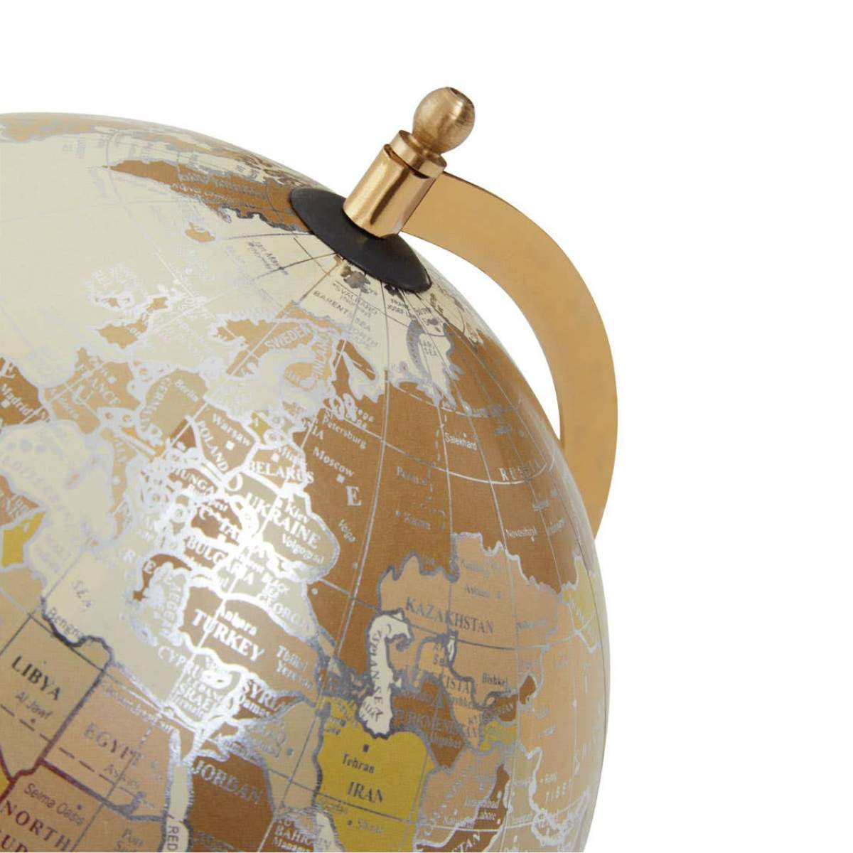 Beaumonde Home Churchill Antique White Globe on Gold Stand