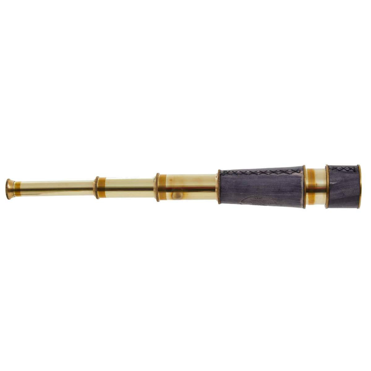 Beaumonde Home Churchill Brass and Black Leather Effect Tapered Telescope