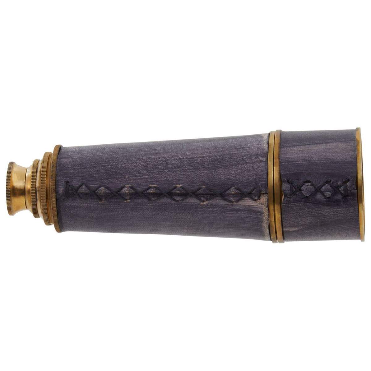 Beaumonde Home Churchill Brass and Black Leather Effect Tapered Telescope