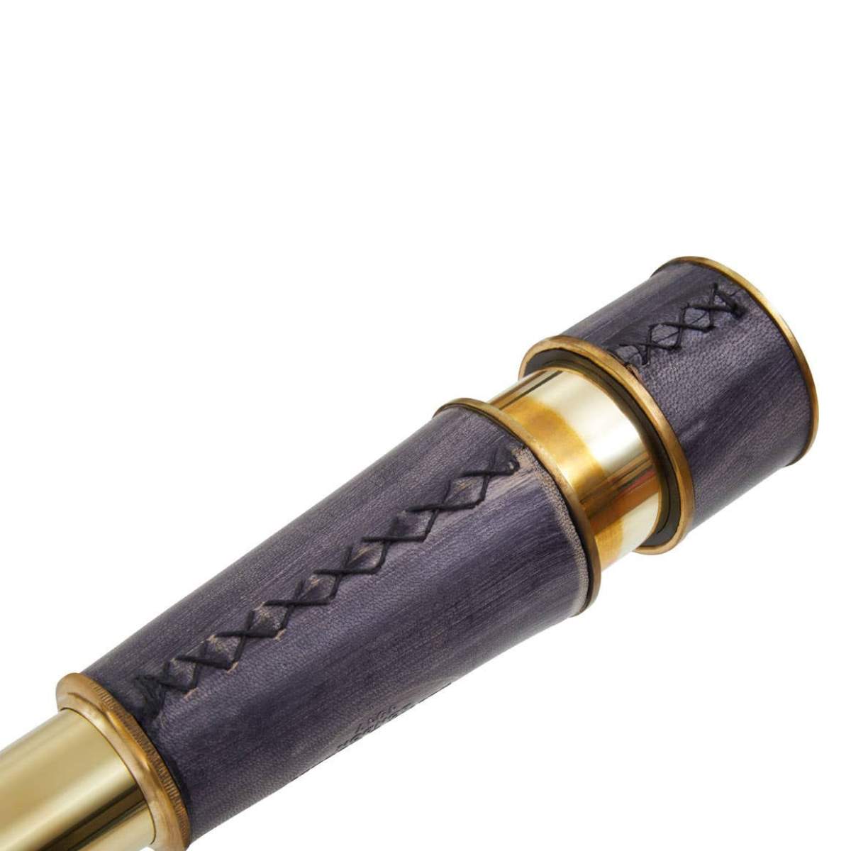 Beaumonde Home Churchill Brass and Black Leather Effect Tapered Telescope