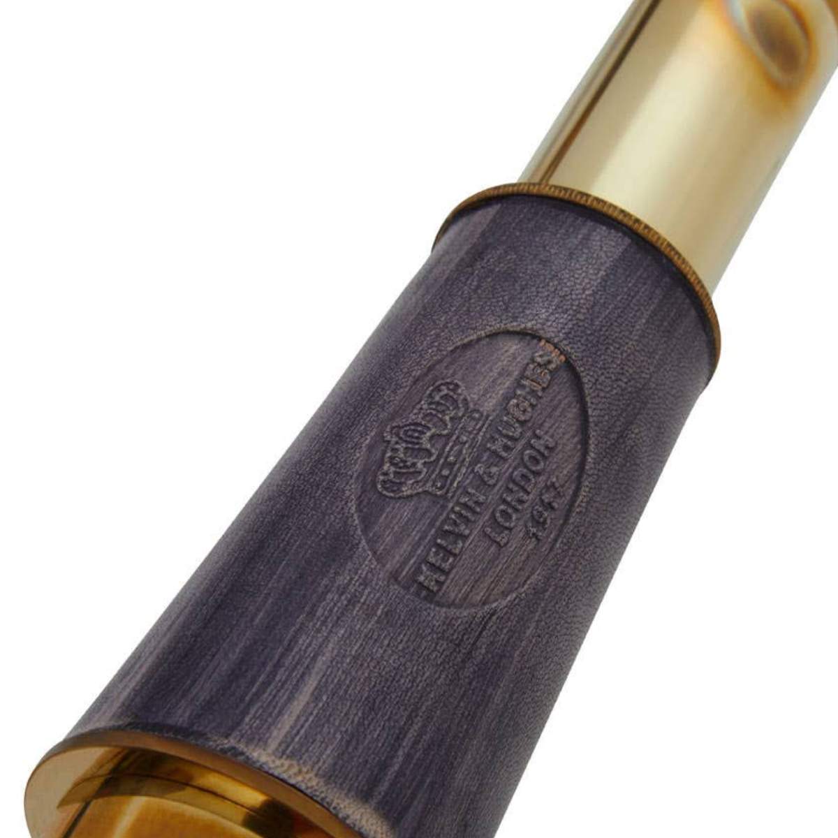 Beaumonde Home Churchill Brass and Black Leather Effect Tapered Telescope