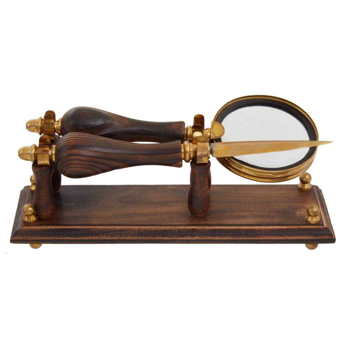 Beaumonde Home Churchill Brown Mango Wood Magnifying Glass and Letter Opener
