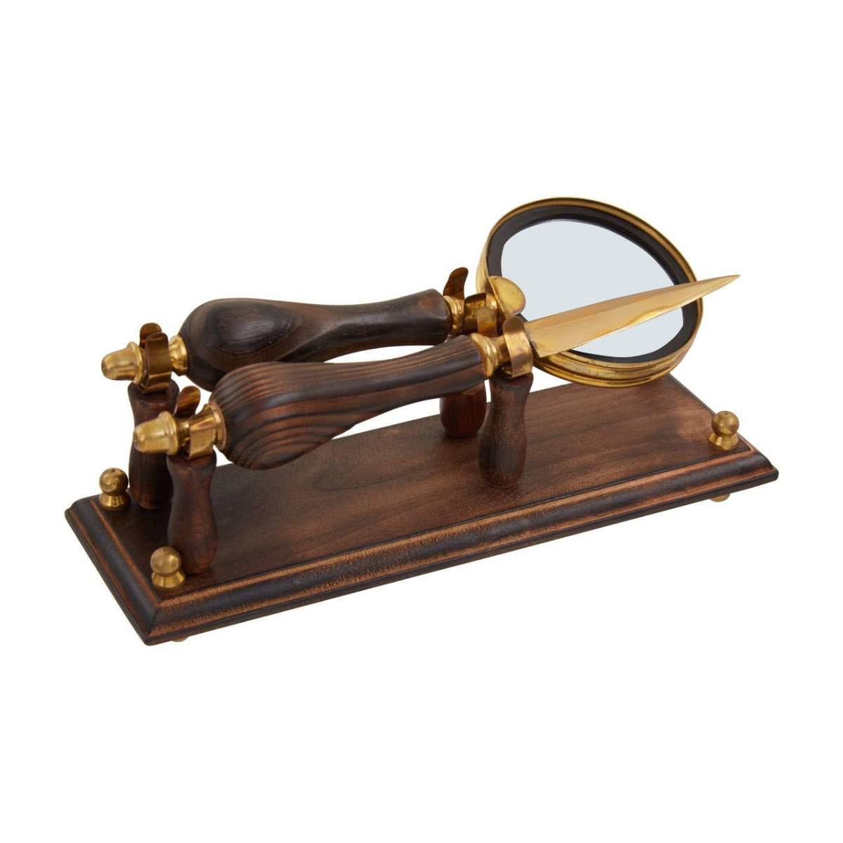 Beaumonde Home Churchill Brown Mango Wood Magnifying Glass and Letter Opener