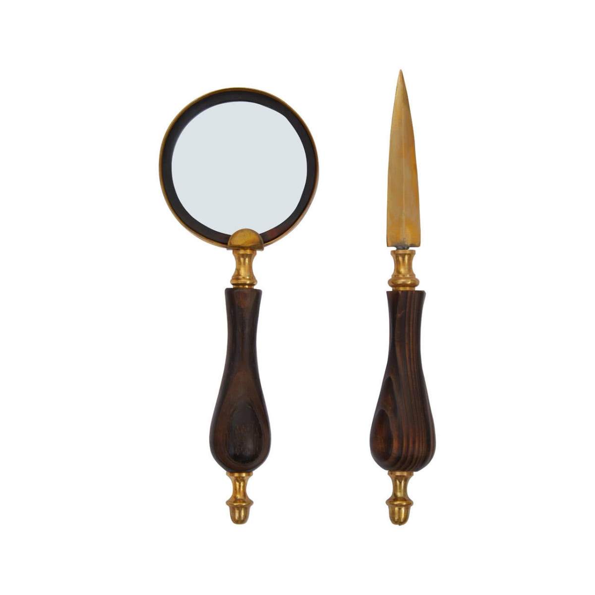 Beaumonde Home Churchill Brown Mango Wood Magnifying Glass and Letter Opener