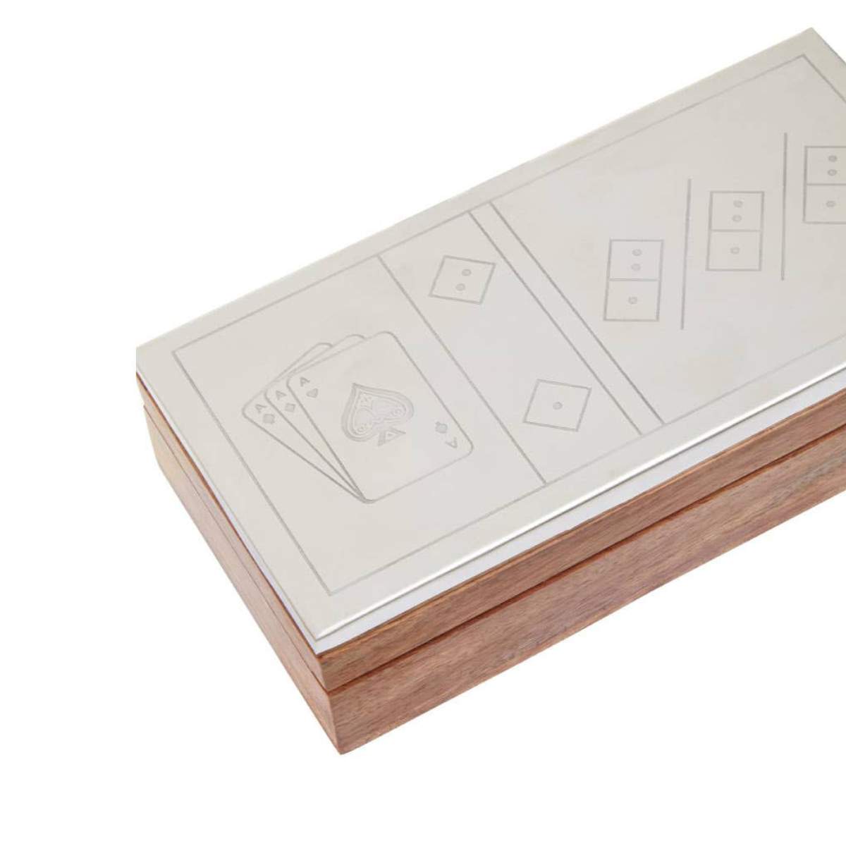 Beaumonde Home Churchill Games 3 In 1 Dominoes Dice and Playing Cards Set