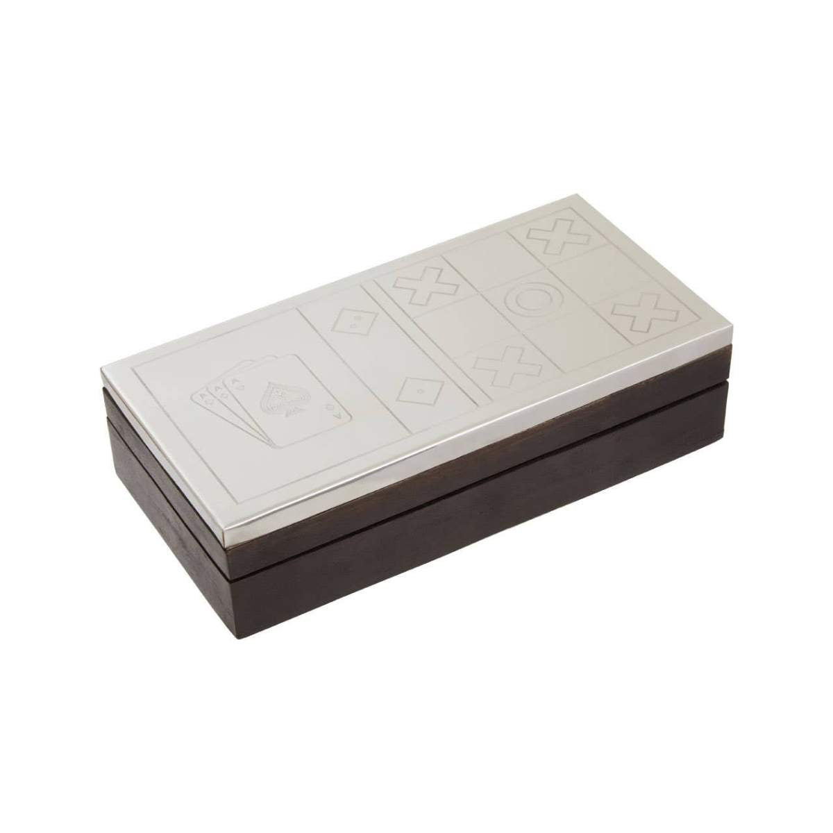 Beaumonde Home Churchill Games 3 In 1 Noughts and Crosses Dice and Playing Cards Set