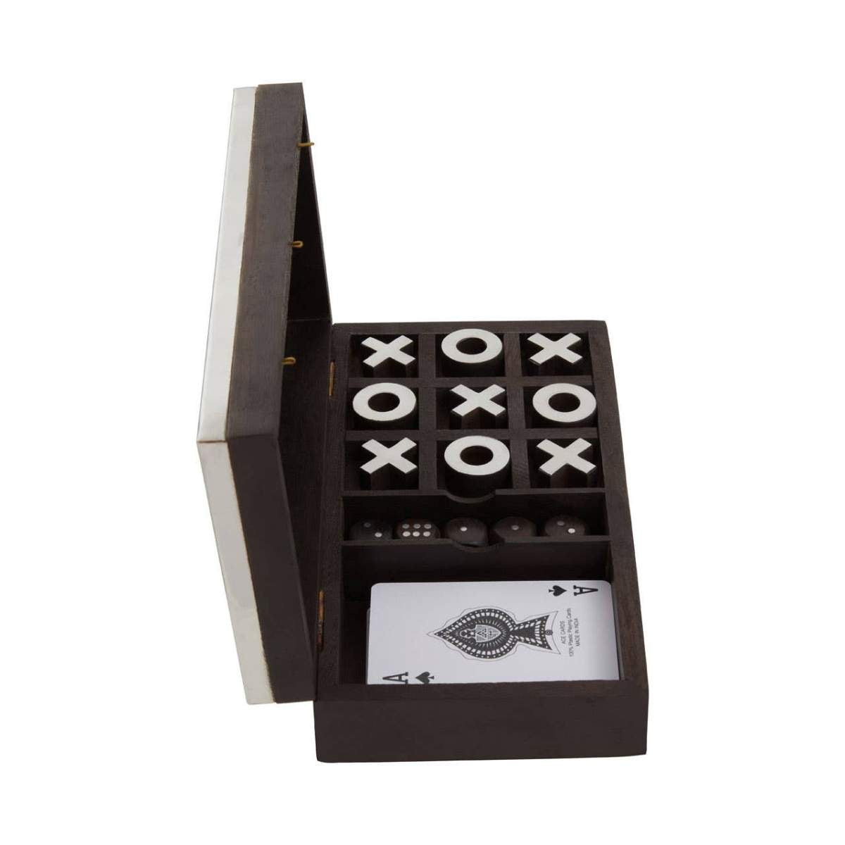 Beaumonde Home Churchill Games 3 In 1 Noughts and Crosses Dice and Playing Cards Set