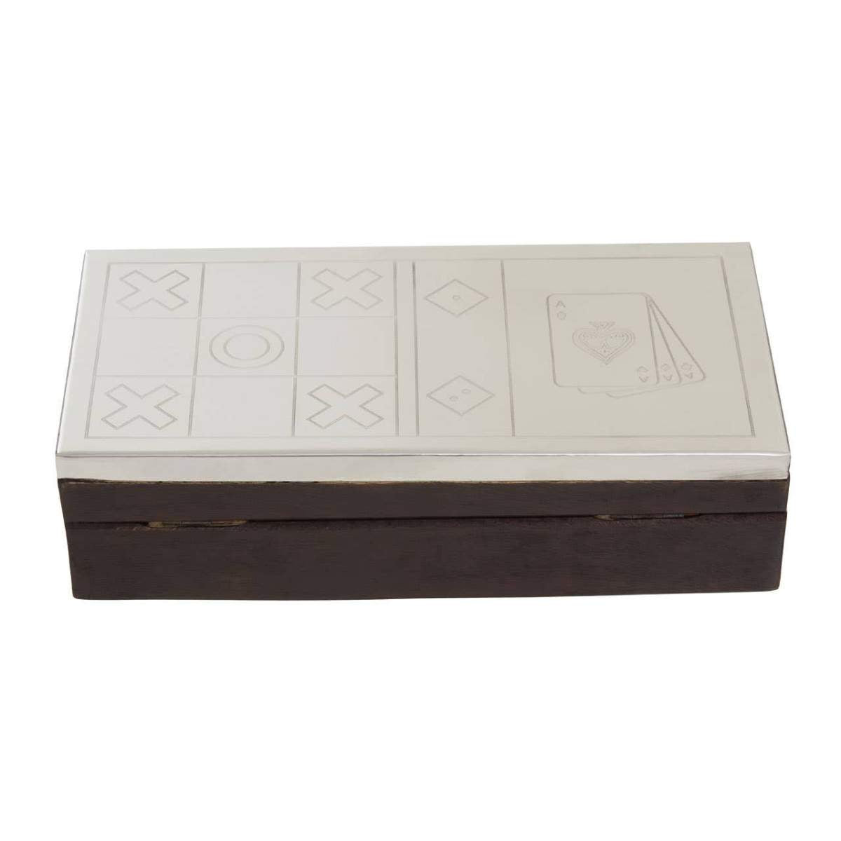 Beaumonde Home Churchill Games 3 In 1 Noughts and Crosses Dice and Playing Cards Set