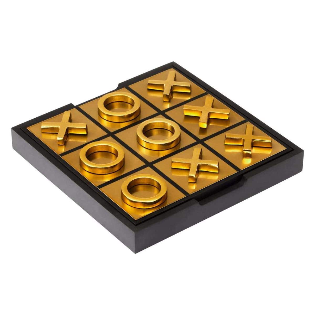 Beaumonde Home Churchill Games Black And Gold Aluminium Noughts and Crosses