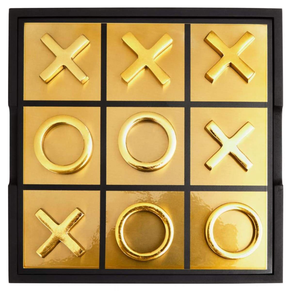 Beaumonde Home Churchill Games Black And Gold Aluminium Noughts and Crosses