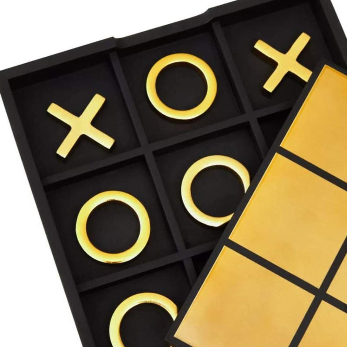 Beaumonde Home Churchill Games Black And Gold Aluminium Noughts and Crosses
