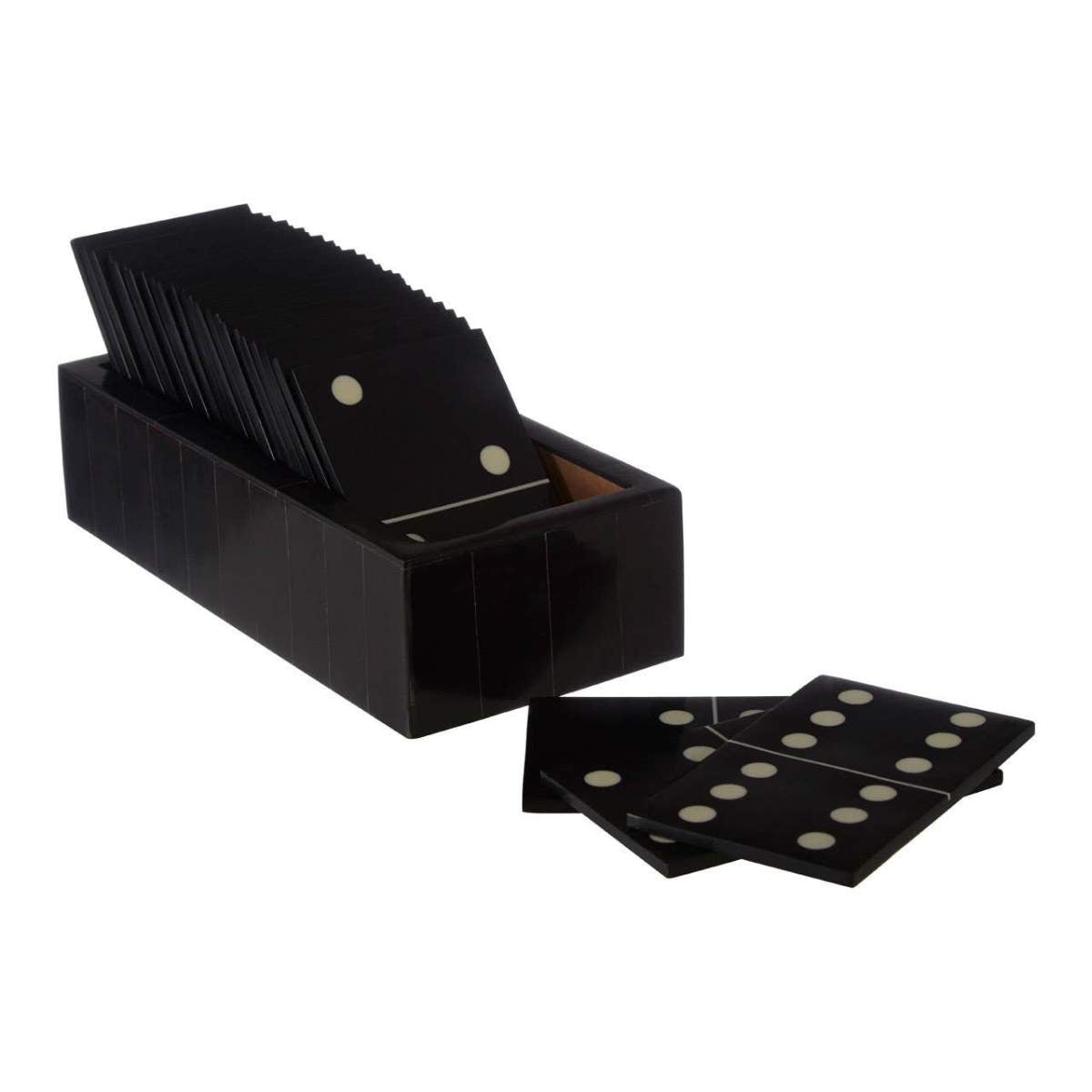 Beaumonde Home Churchill Games Black Domino Set with Black Dominoes