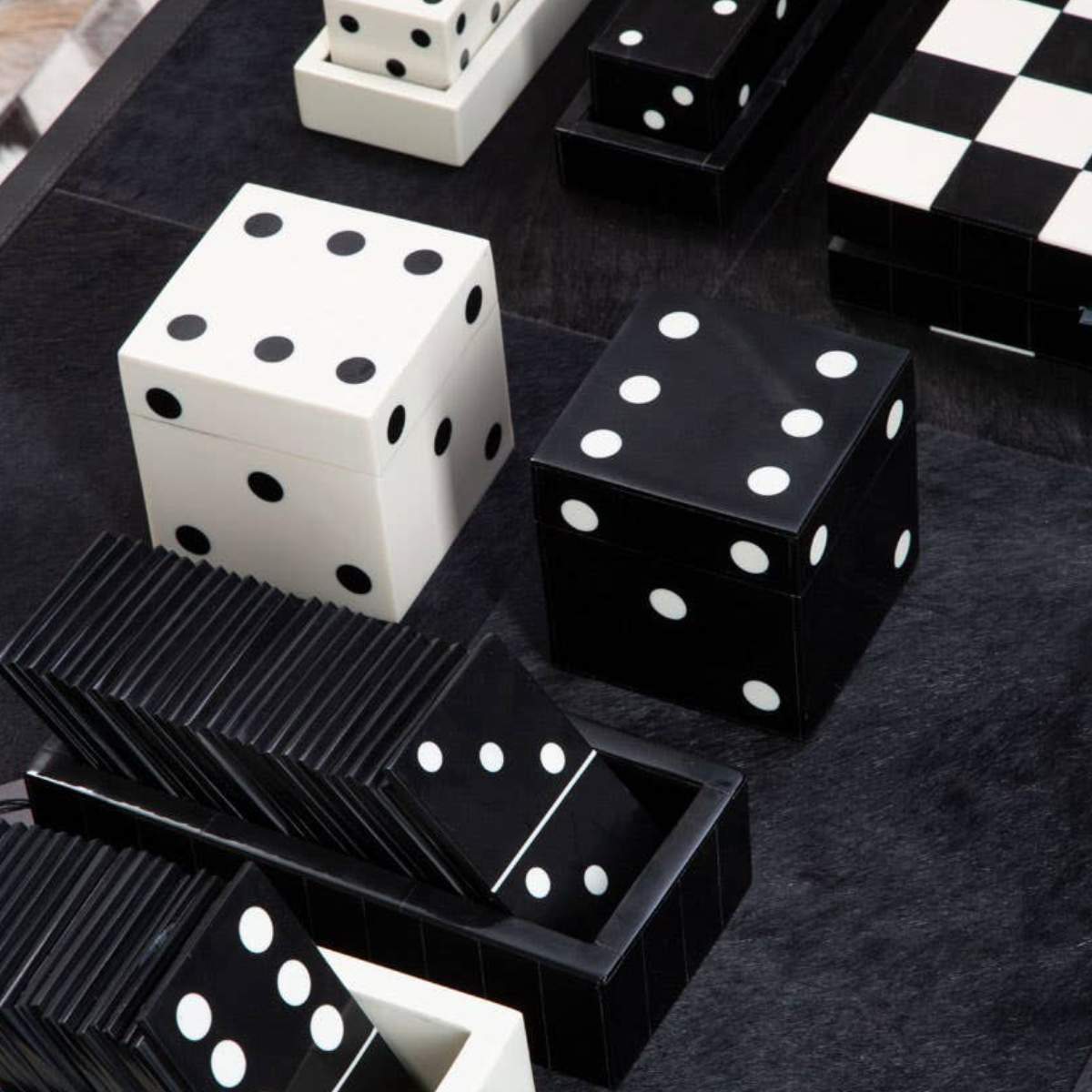 Beaumonde Home Churchill Games Black Domino Set with Black Dominoes