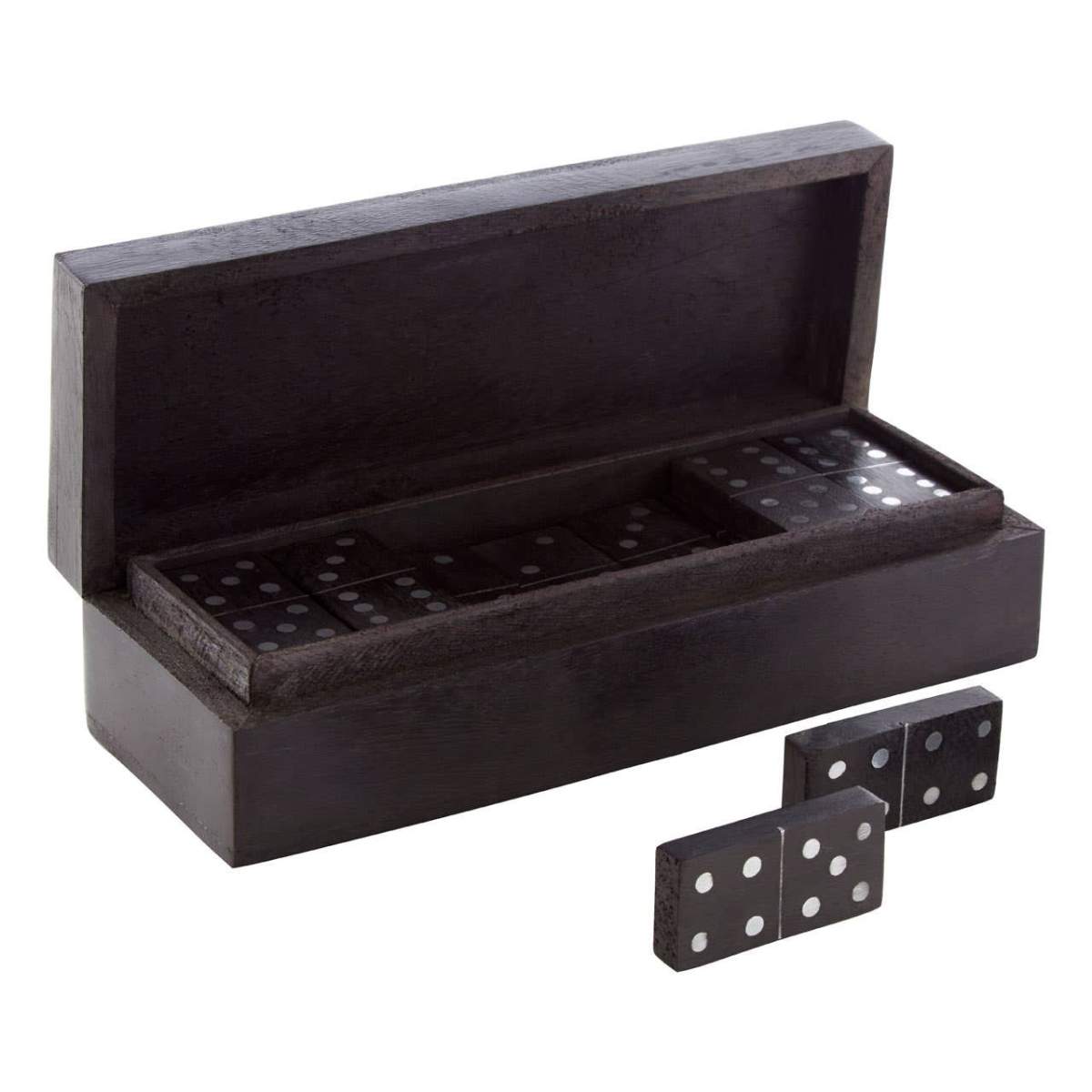 Beaumonde Home Churchill Games Black Mango Wood Domino Set