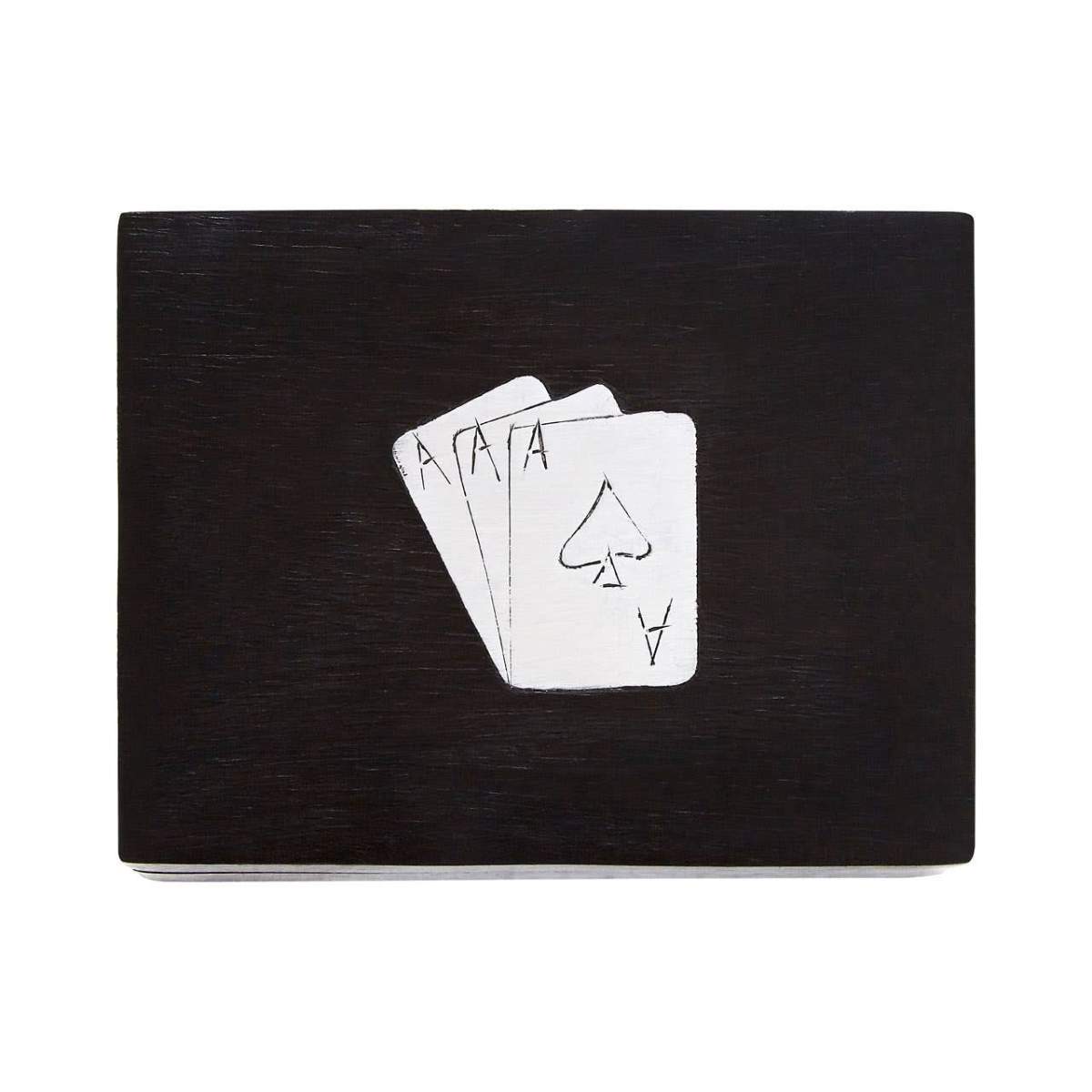 Beaumonde Home Churchill Games Black Mango Wood Playing Card Box