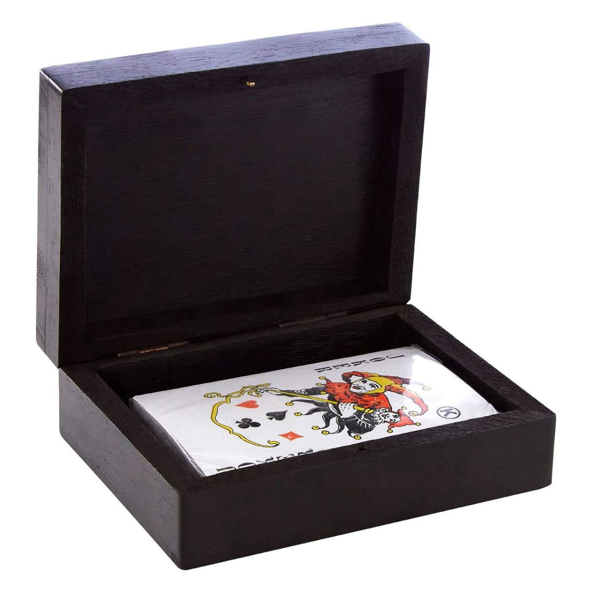 Beaumonde Home Churchill Games Black Mango Wood Playing Card Box