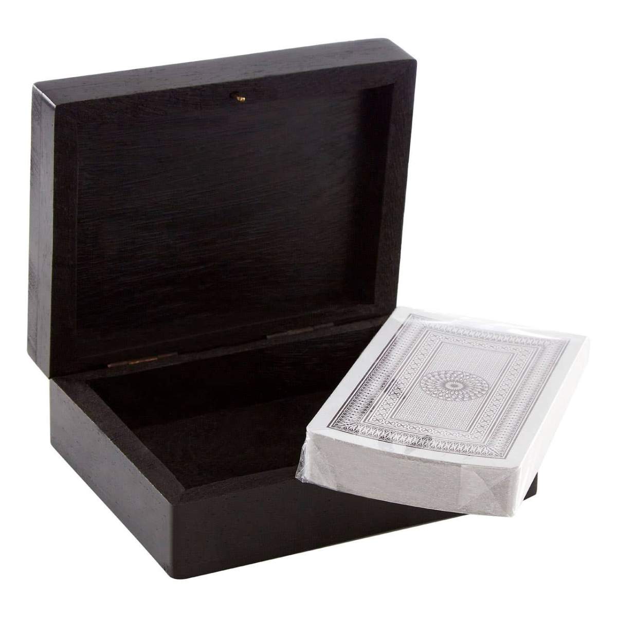 Beaumonde Home Churchill Games Black Mango Wood Playing Card Box