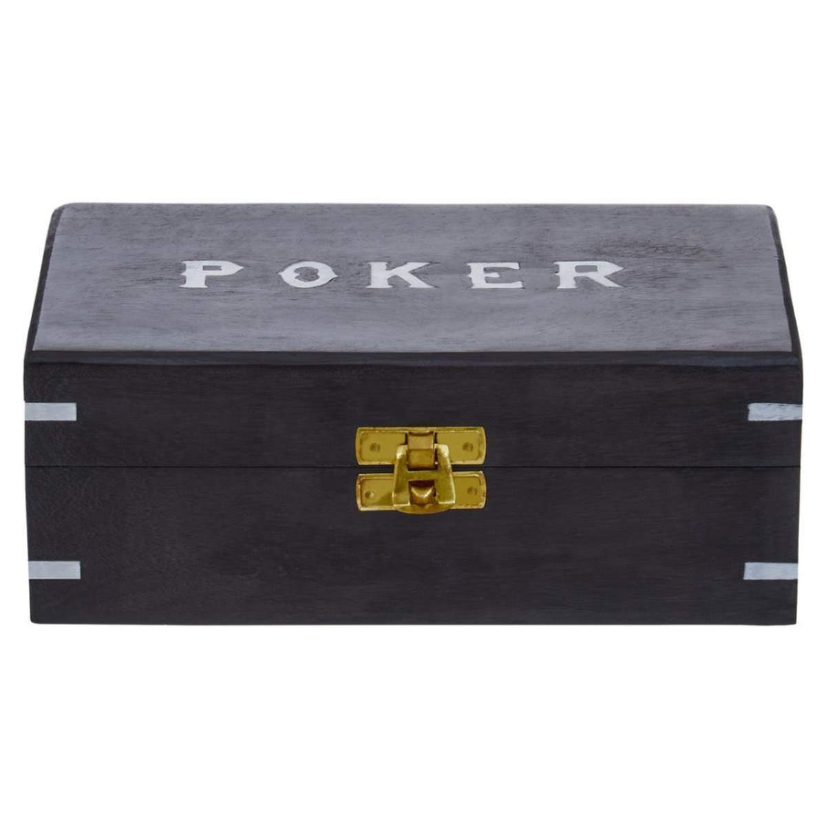 Beaumonde Home Churchill Games Black Sheesham Wood Poker Set