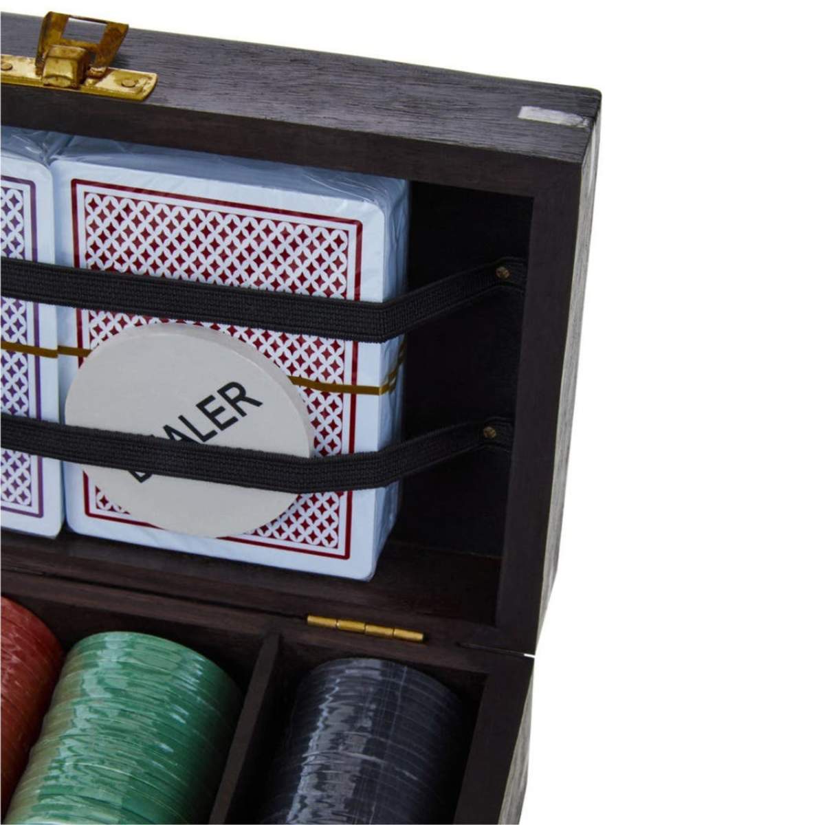 Beaumonde Home Churchill Games Black Sheesham Wood Poker Set