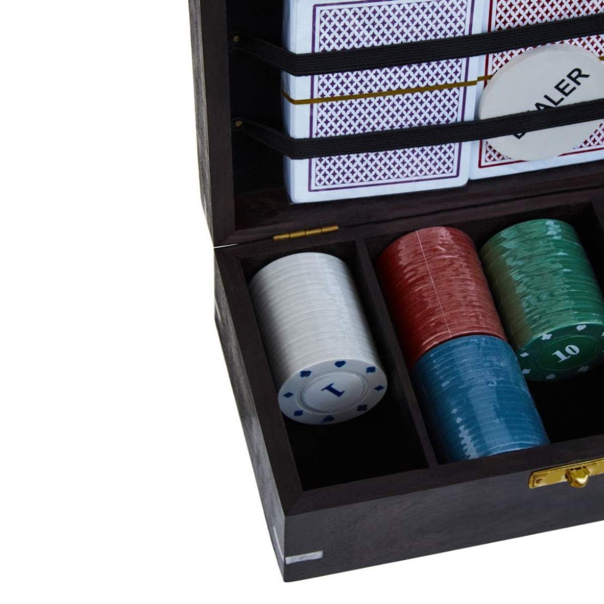 Beaumonde Home Churchill Games Black Sheesham Wood Poker Set