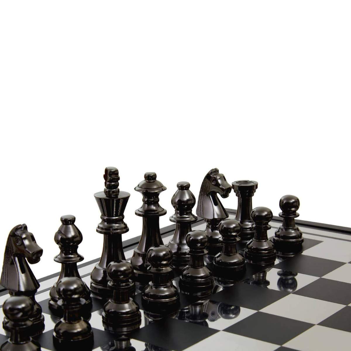 Beaumonde Home Churchill Games Black and Silver Chess Set