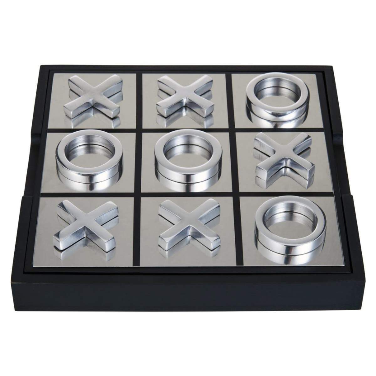 Beaumonde Home Churchill Games Black and Silver Noughts And Crosses