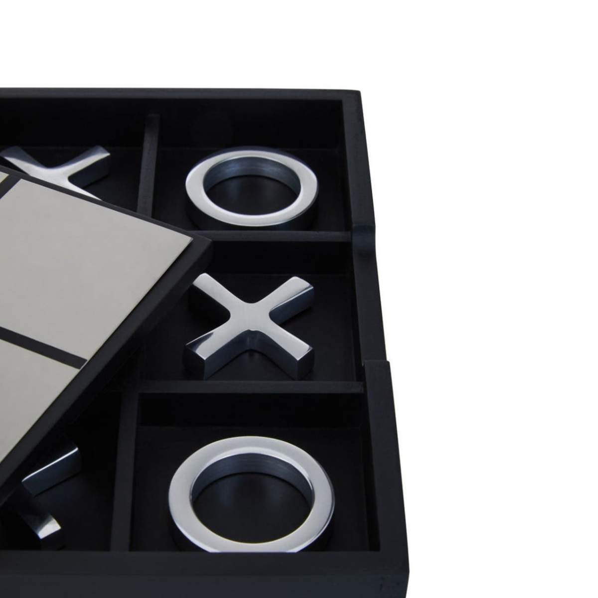Beaumonde Home Churchill Games Black and Silver Noughts And Crosses