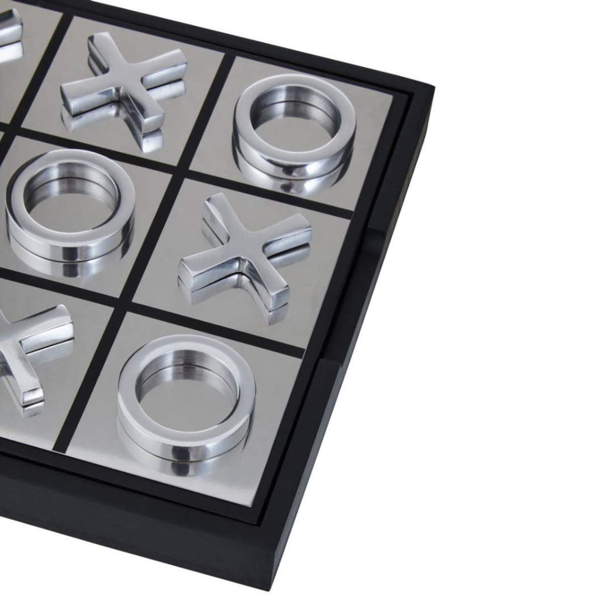 Beaumonde Home Churchill Games Black and Silver Noughts And Crosses