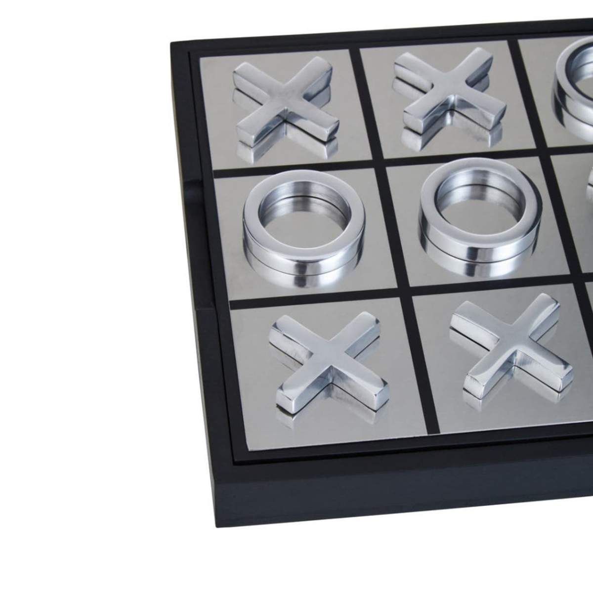 Beaumonde Home Churchill Games Black and Silver Noughts And Crosses