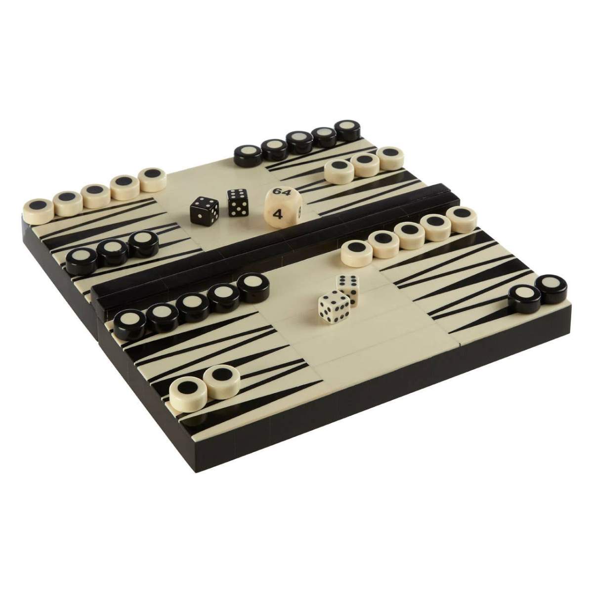 Beaumonde Home Churchill Games Black and White Foldable Backgammon Set
