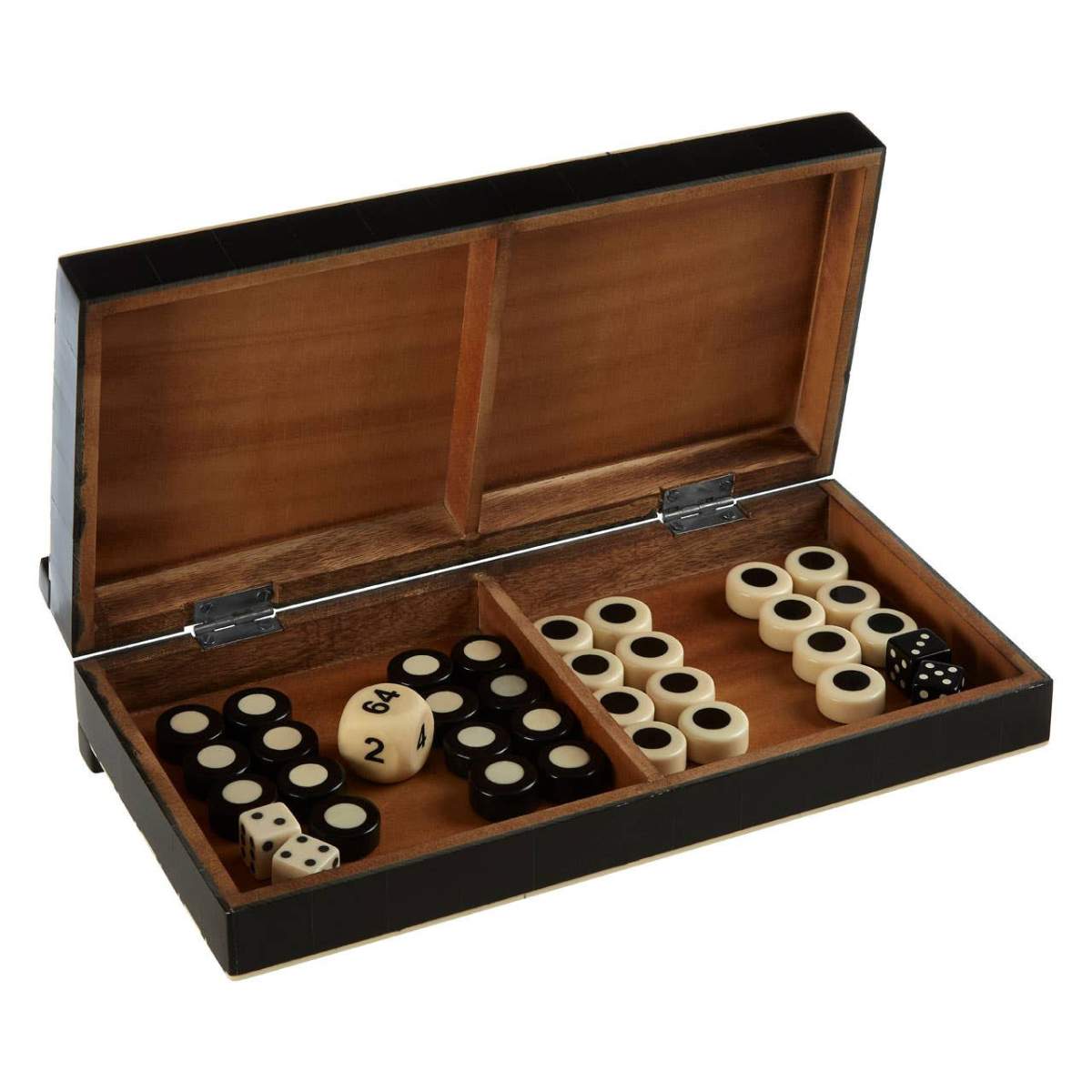 Beaumonde Home Churchill Games Black and White Foldable Backgammon Set