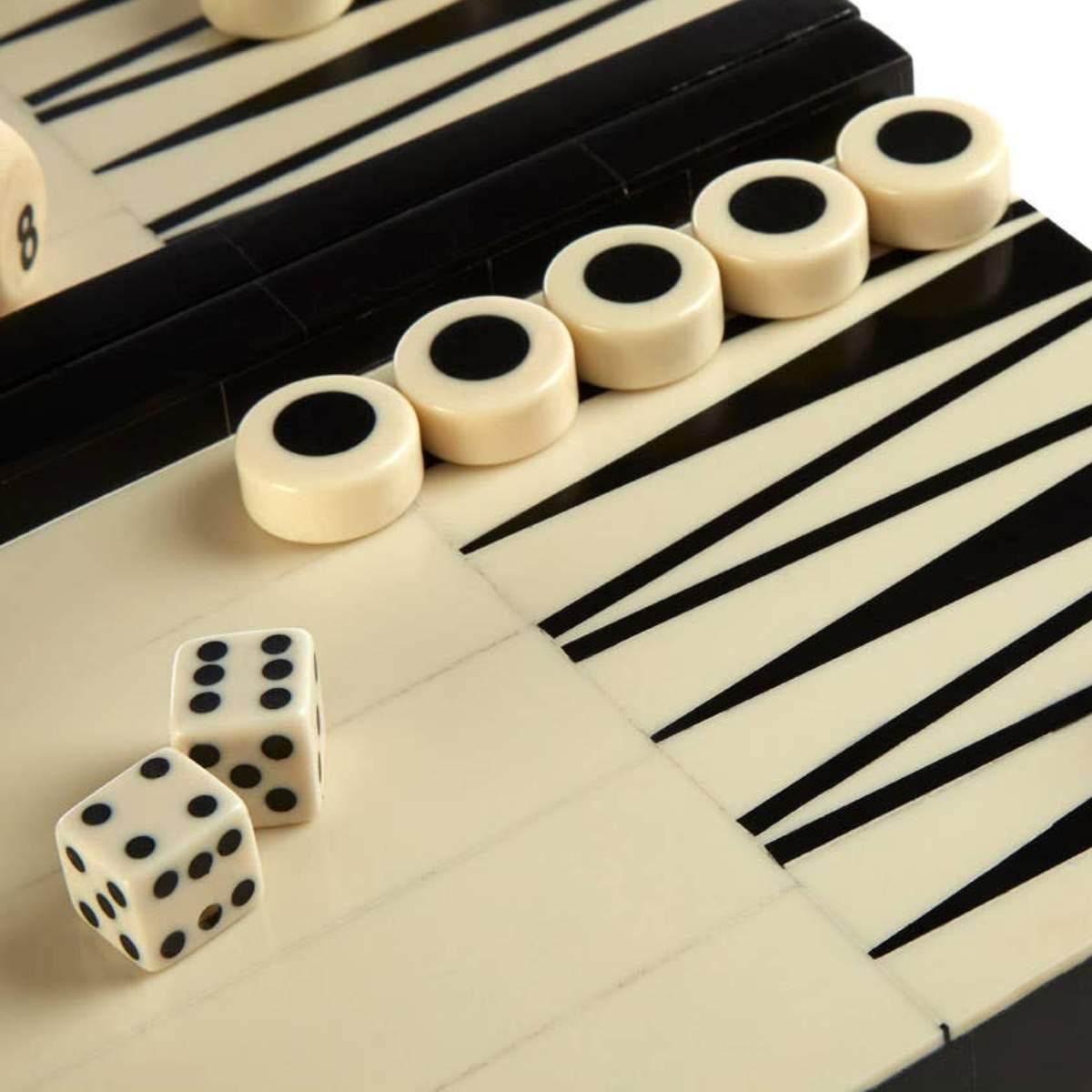 Beaumonde Home Churchill Games Black and White Foldable Backgammon Set