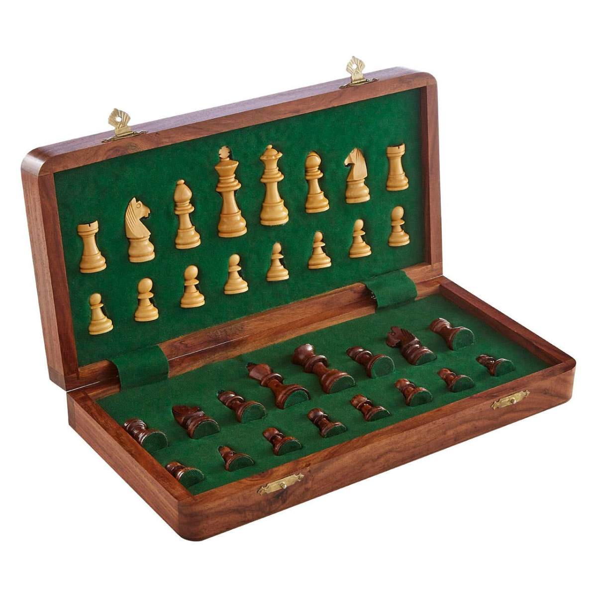 Beaumonde Home Churchill Games Brown Wood Magnetic Chess Game