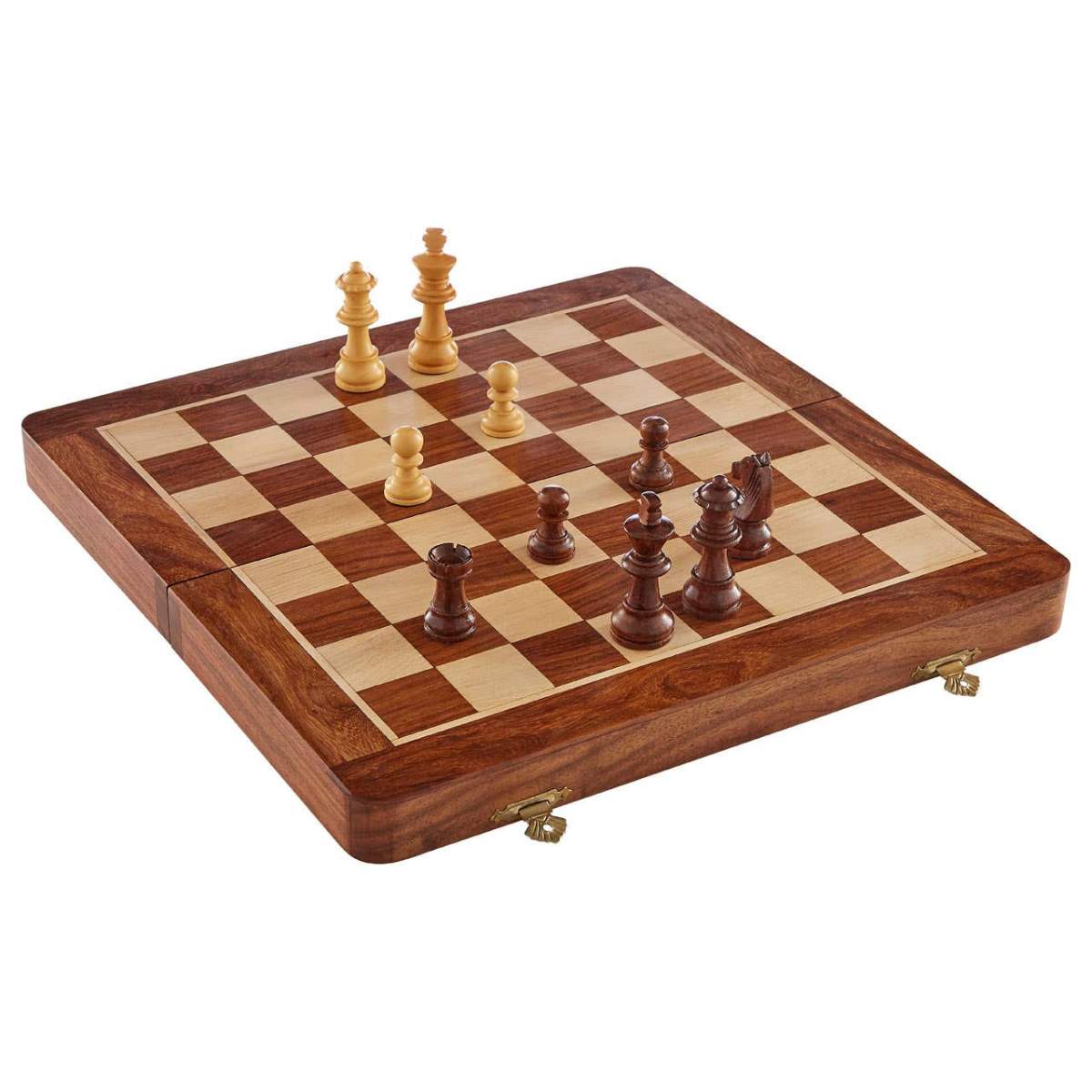 Beaumonde Home Churchill Games Brown Wood Magnetic Chess Game