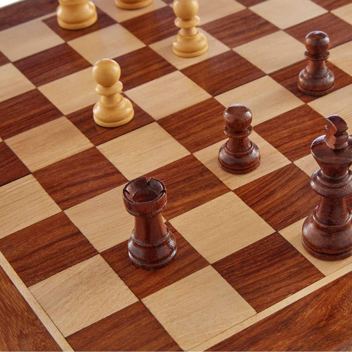 Beaumonde Home Churchill Games Brown Wood Magnetic Chess Game