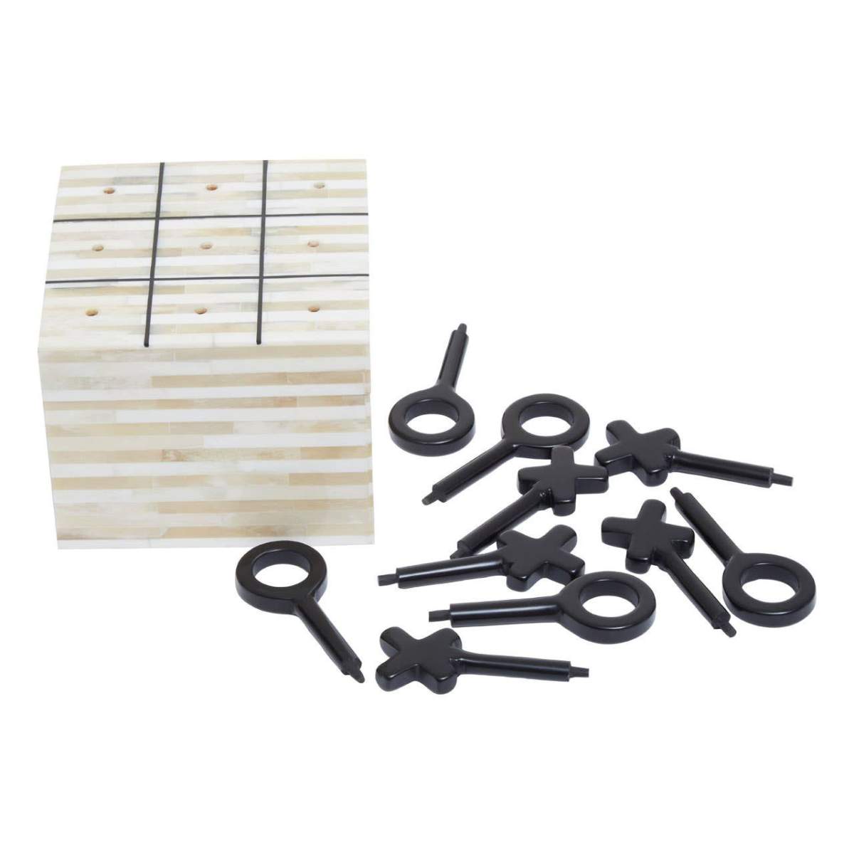 Beaumonde Home Churchill Games Cream and Black Bone Noughts & Crosses