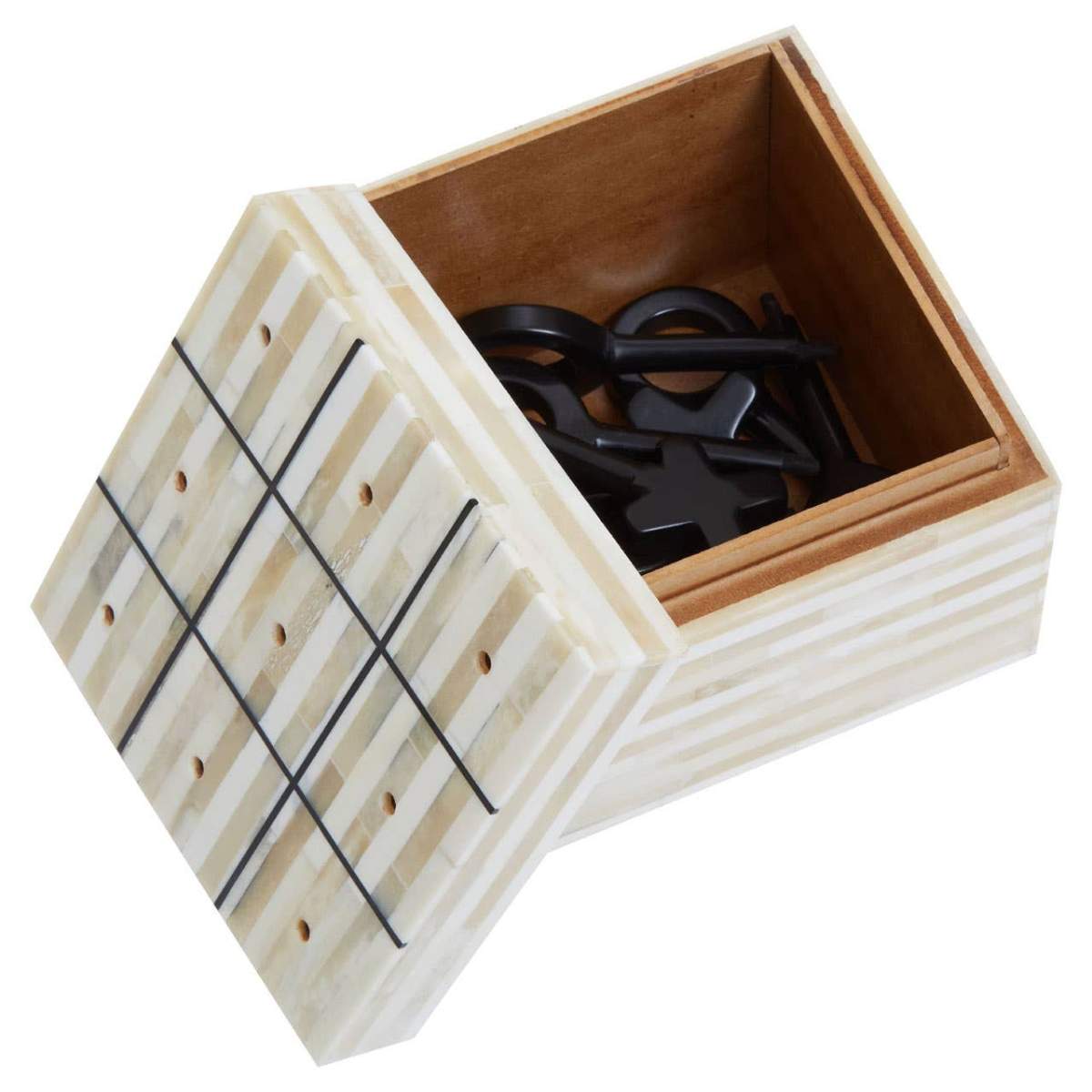 Beaumonde Home Churchill Games Cream and Black Bone Noughts & Crosses