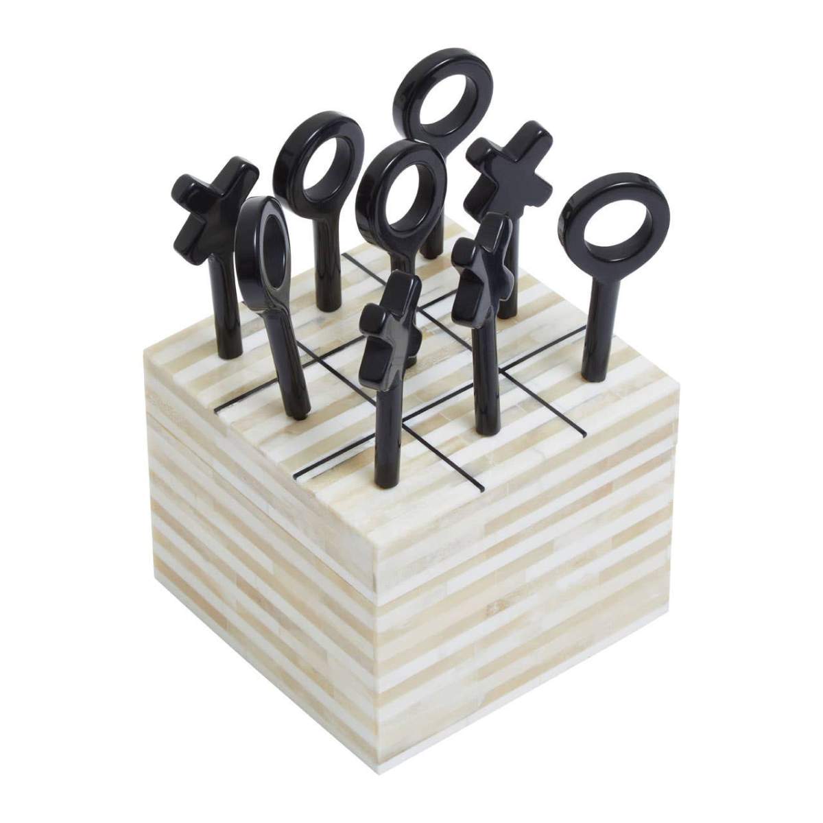 Beaumonde Home Churchill Games Cream and Black Bone Noughts & Crosses