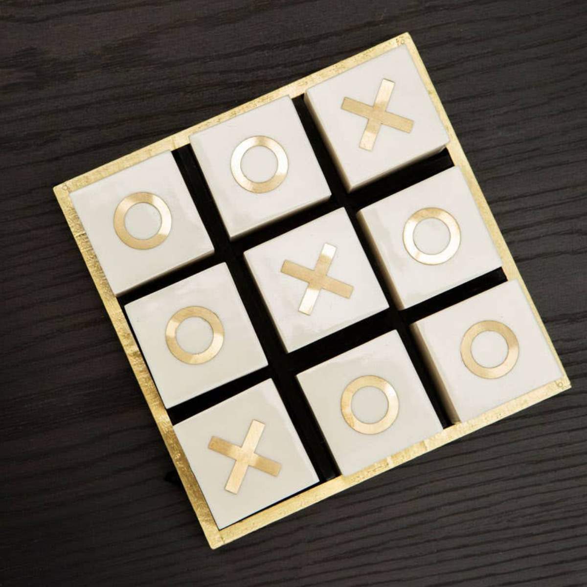 Beaumonde Home Churchill Games Cream and Black Bone Noughts & Crosses