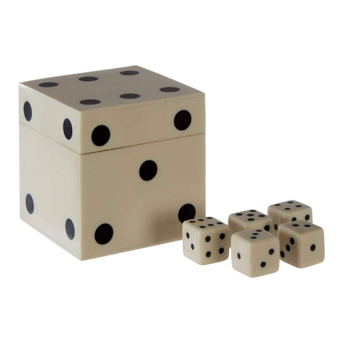 Beaumonde Home Churchill Games Dice Box with 5 Dice