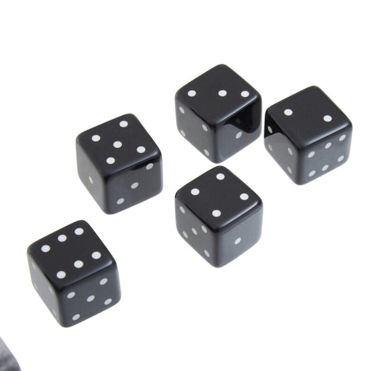 Beaumonde Home Churchill Games Grey Bone Dice Box with 5 Black Dice