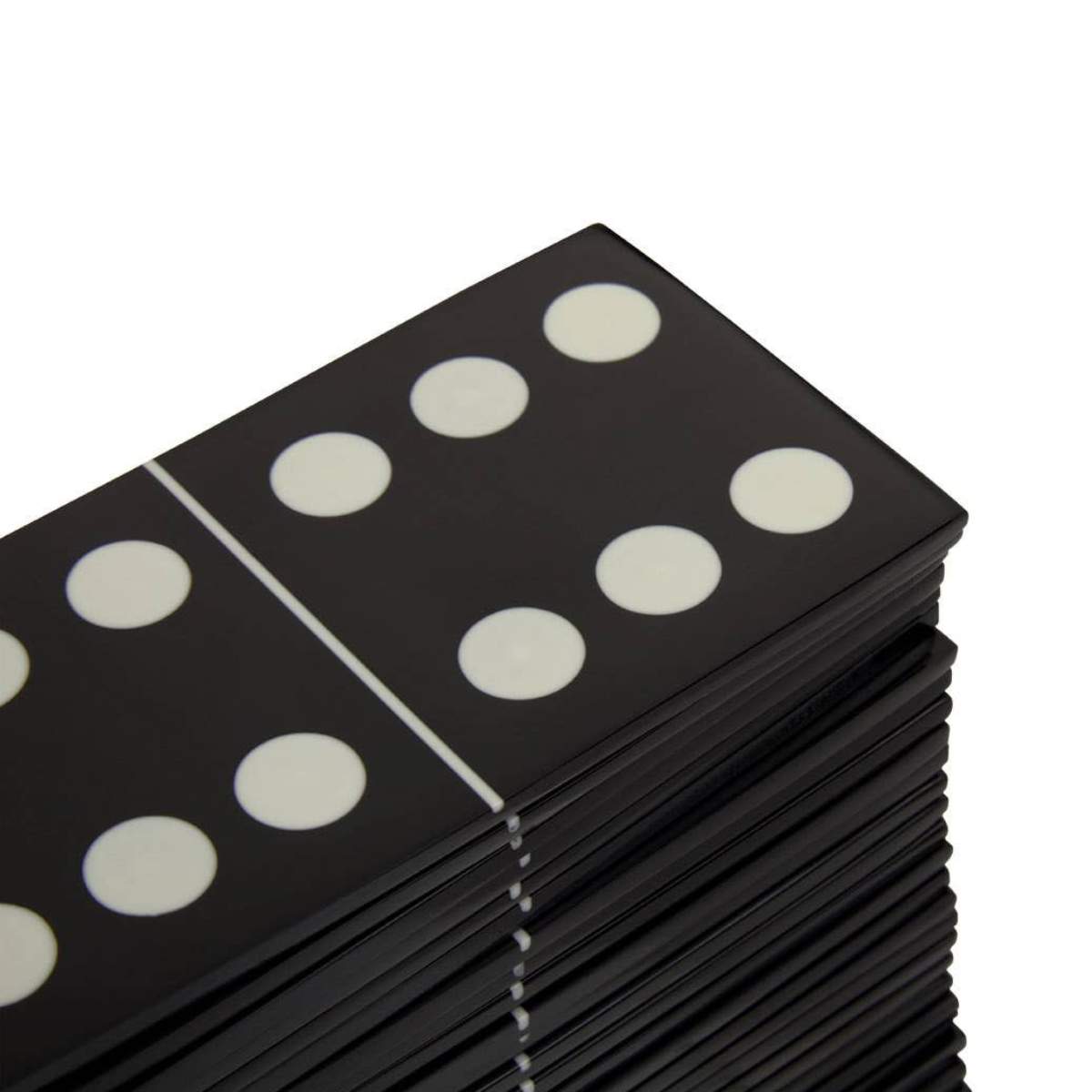 Beaumonde Home Churchill Games Grey Bone Domino Set with Black Dominoes