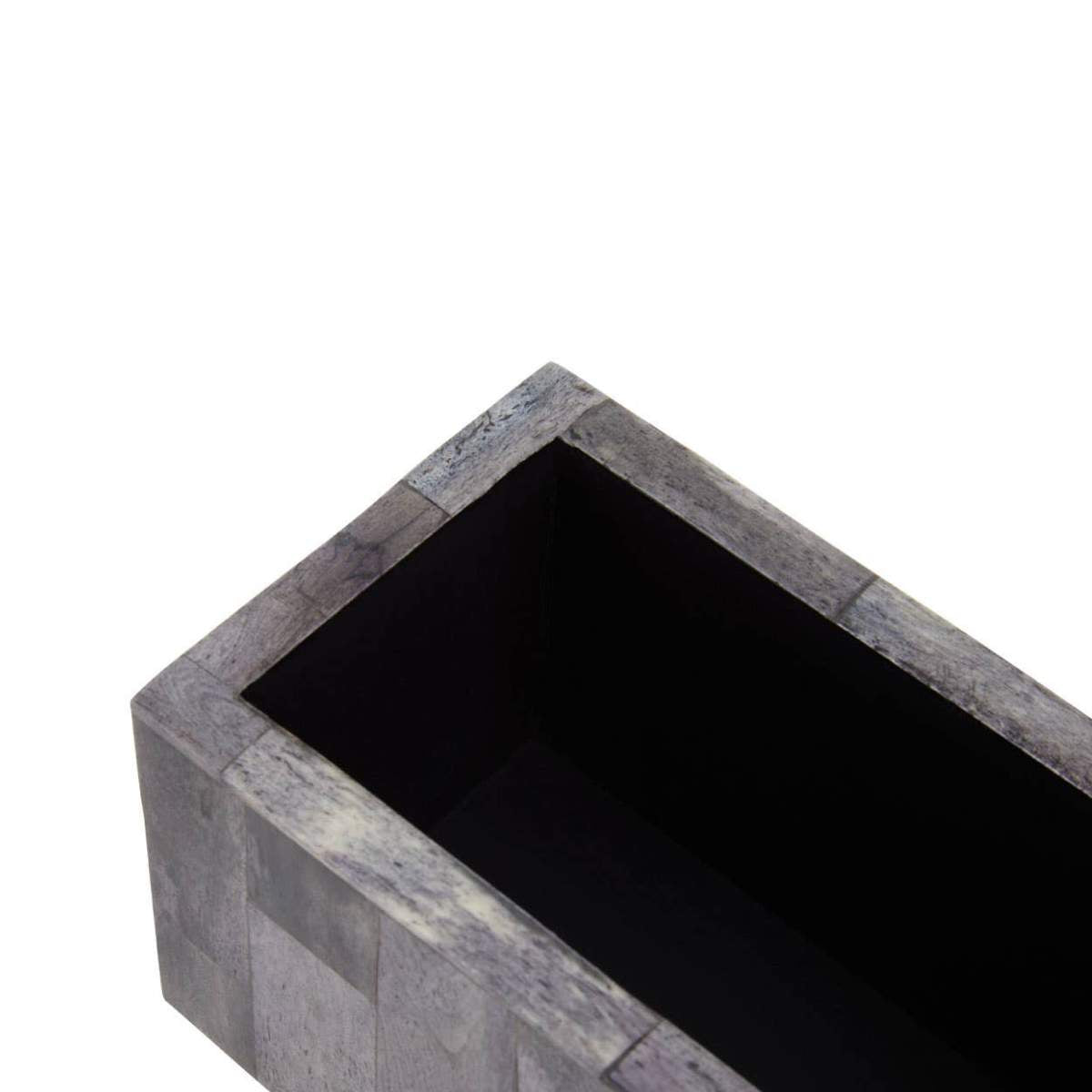 Beaumonde Home Churchill Games Grey Bone Domino Set with Black Dominoes