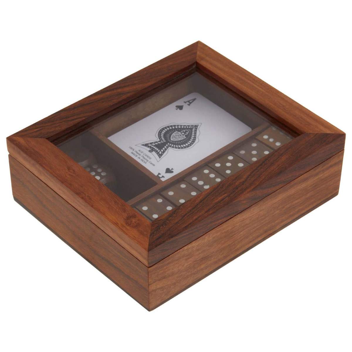 Beaumonde Home Churchill Games Set With Dominoes Dice and Playing Cards