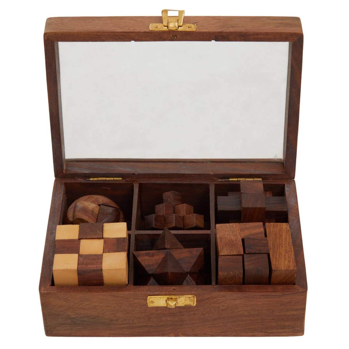 Beaumonde Home Churchill Games Sheesham Wood 6 Piece 3D Puzzle Set